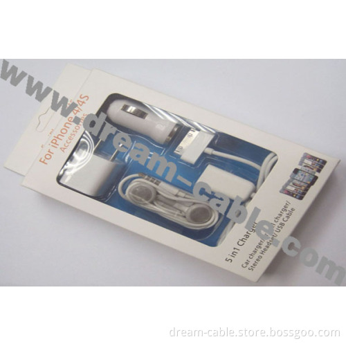 Popular 5 in 1 Charger Kit for iPhone 4S